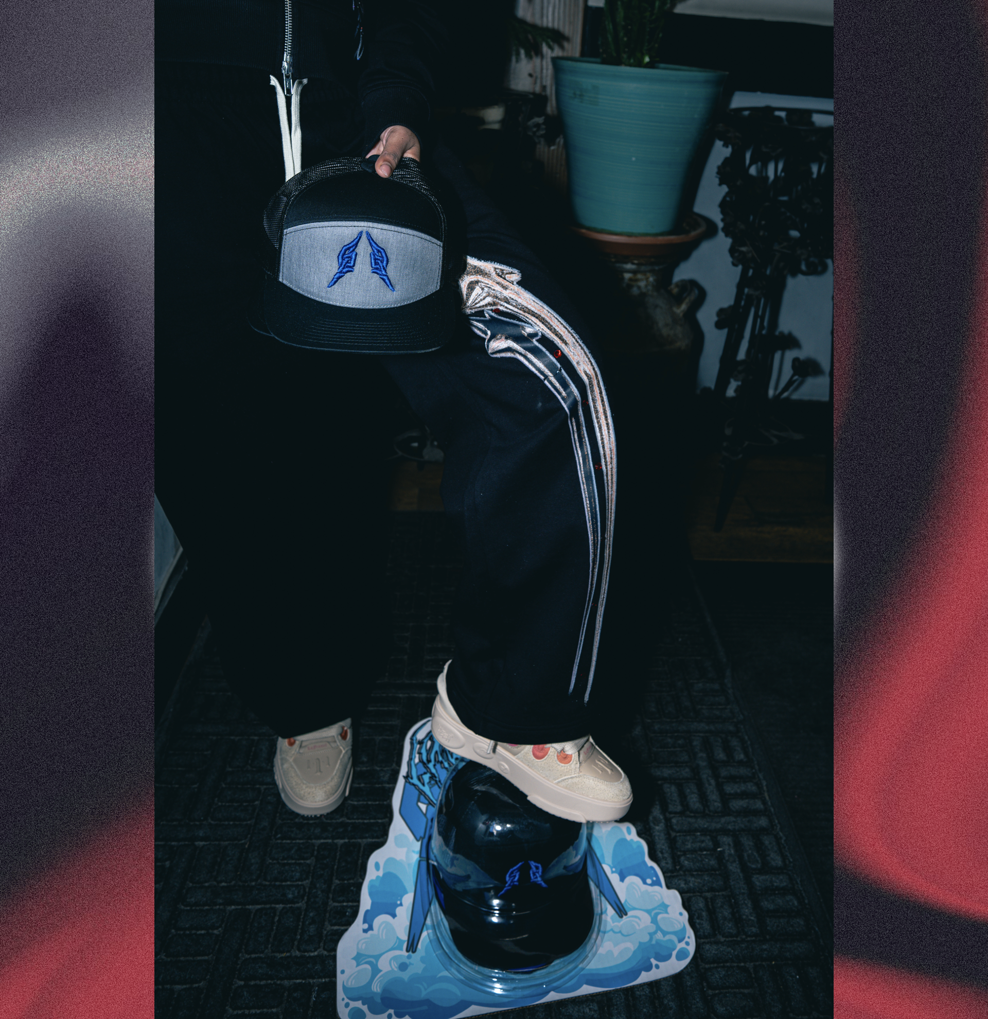 RANGERS LOW CAPS BLACK AND GRAY